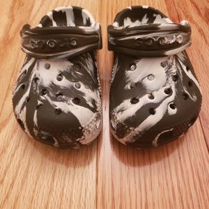 Toddler Croc black tie dye